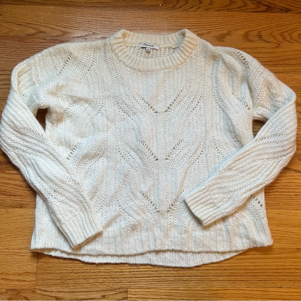 Madewell Charley Pullover Sweater in creamy white size XS